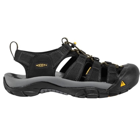 black athletic sandals